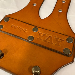 "YAY" Custom Monogram for Leather 6-Pack Carrier for Bicycle Top Tube