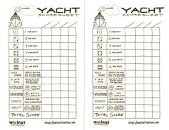 Free Printable Yacht Dice Game Scorepad Yatzy Yahtzee