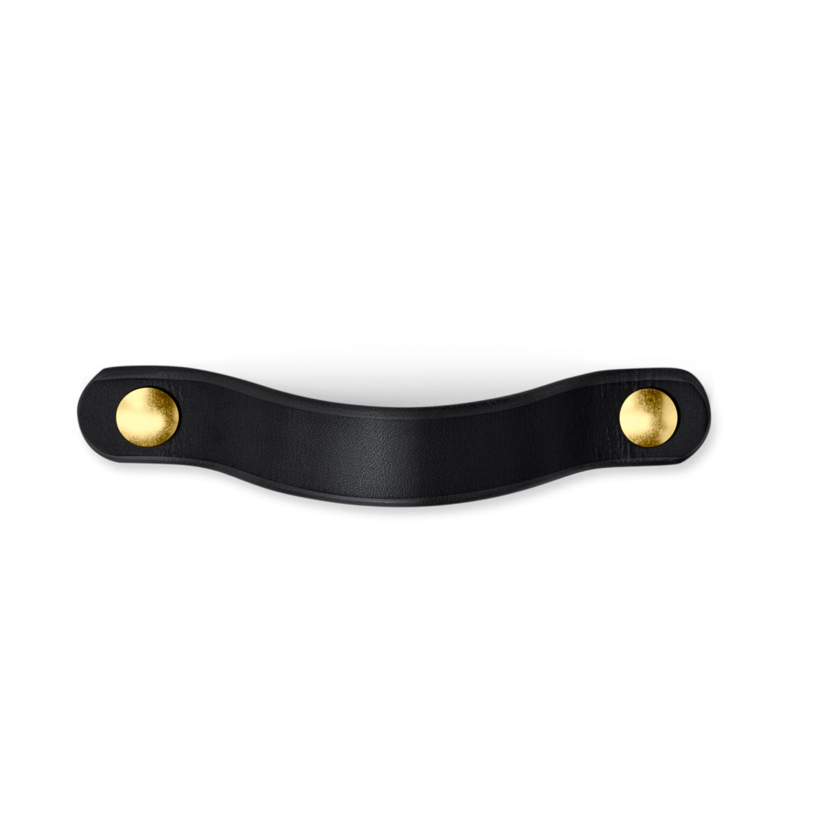 Walnut Studiolo Drawer Pulls Leather Drawer Pull - The Flanders Black / Brass