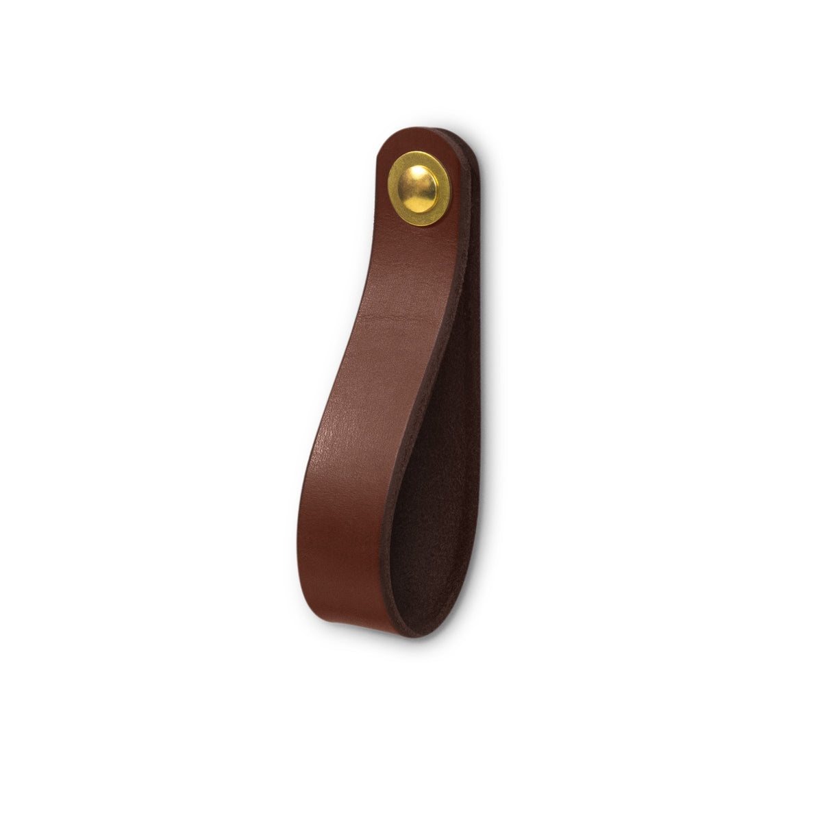 Walnut Studiolo Drawer Pulls Leather Drawer Pull - The Hawthorne (Large) Dark Brown / Brass