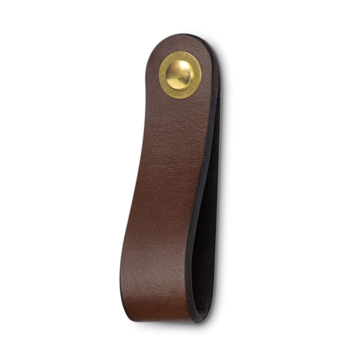 Walnut Studiolo Drawer Pulls Leather Drawer Pull - The Hawthorne (Wide) Dark Brown / Brass