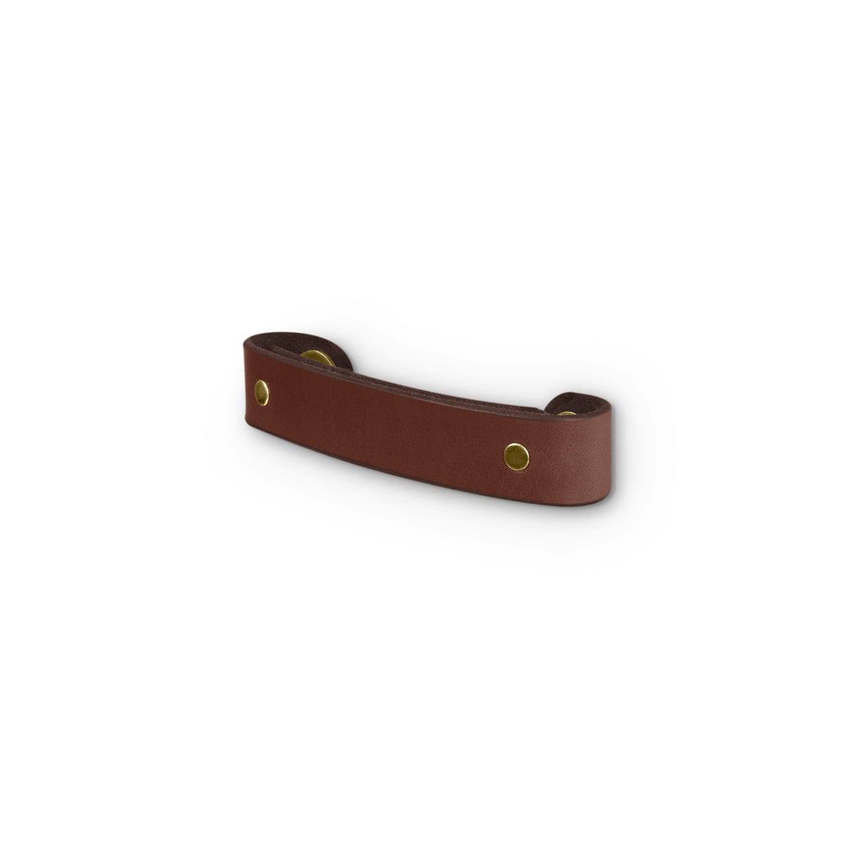 Walnut Studiolo Drawer Pulls Leather Handle - The Tilikum - 3 Sizes Dark Brown / Brass / 4&quot; Center-to-Center