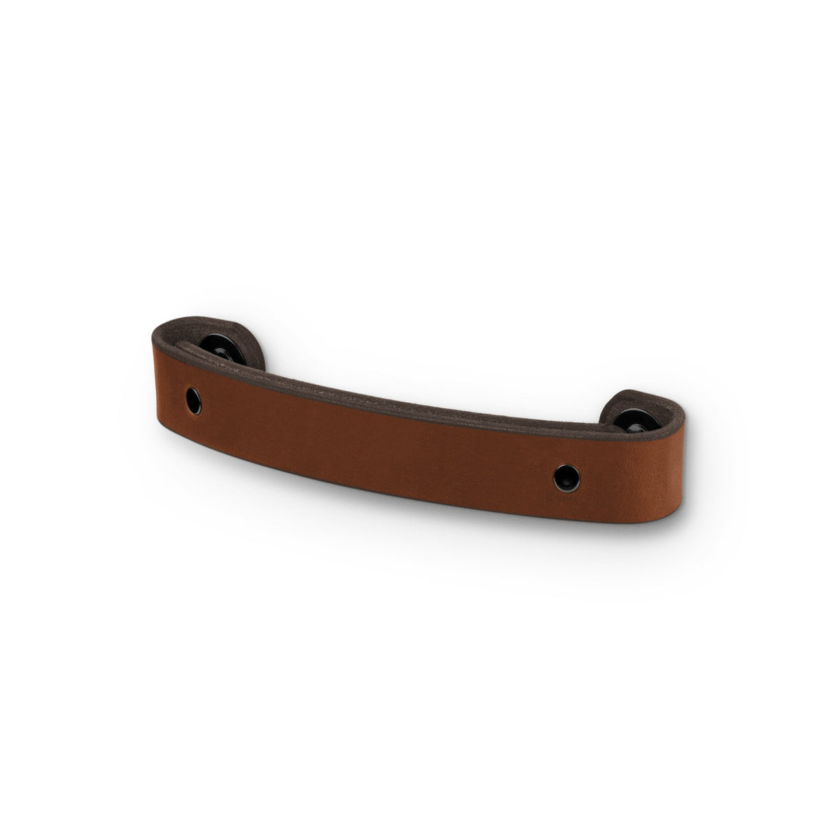 Walnut Studiolo Drawer Pulls Leather Handle - The Tilikum - 3 Sizes Honey / Black / 5&quot; Center-to-Center