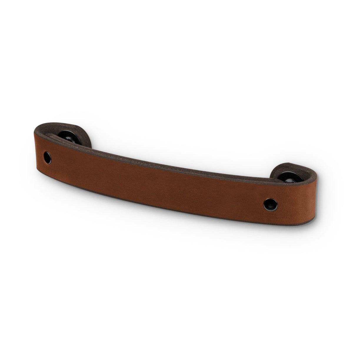 Walnut Studiolo Drawer Pulls Leather Handle - The Tilikum - 3 Sizes Honey / Black / 6&quot; Center-to-Center