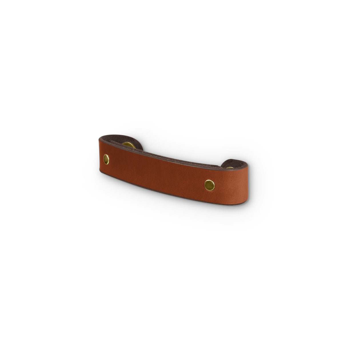 Walnut Studiolo Drawer Pulls Leather Handle - The Tilikum - 3 Sizes Honey / Brass / 4&quot; Center-to-Center