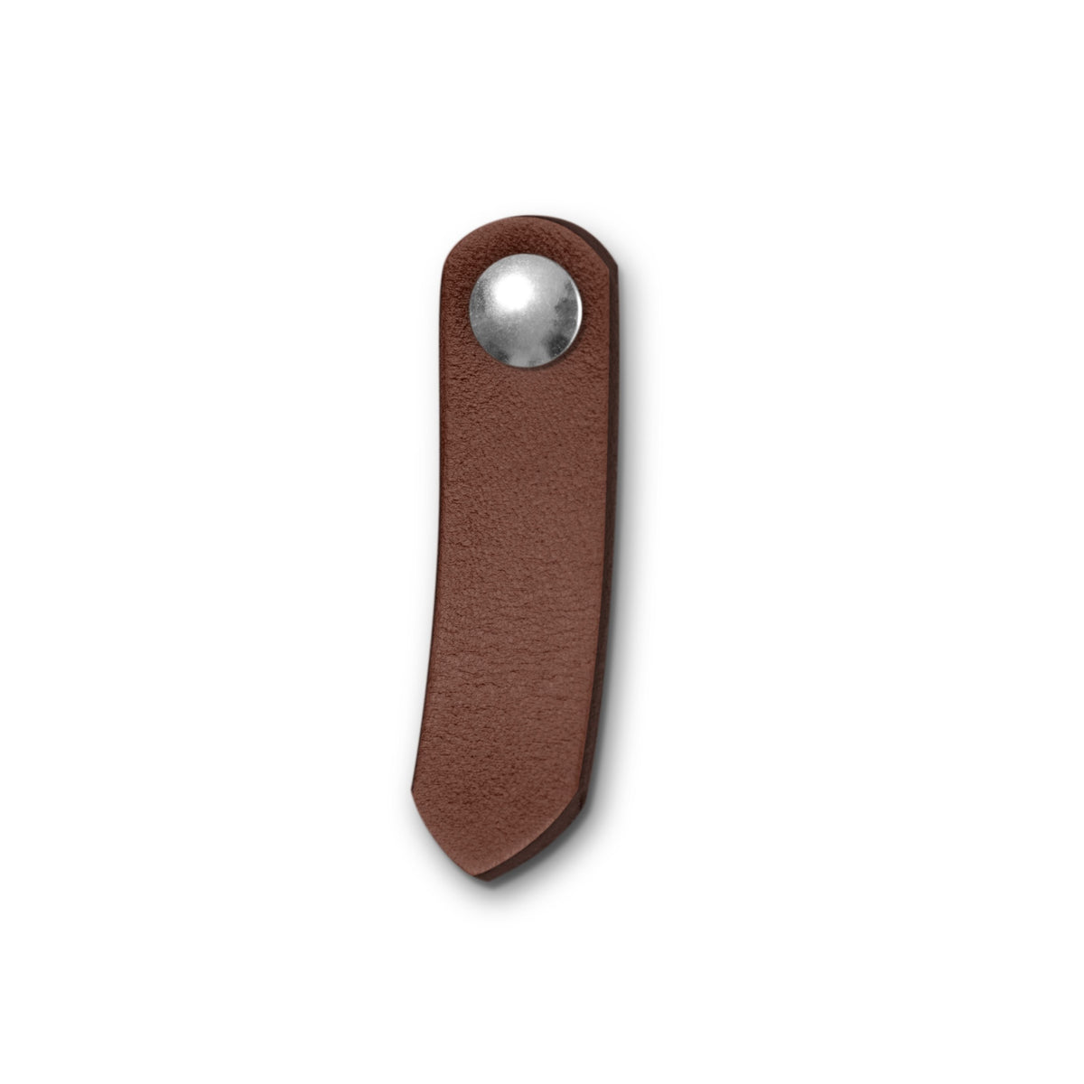 Walnut Studiolo Drawer Pulls Leather Tab Pull - The St. Johns Dark Brown / Nickel