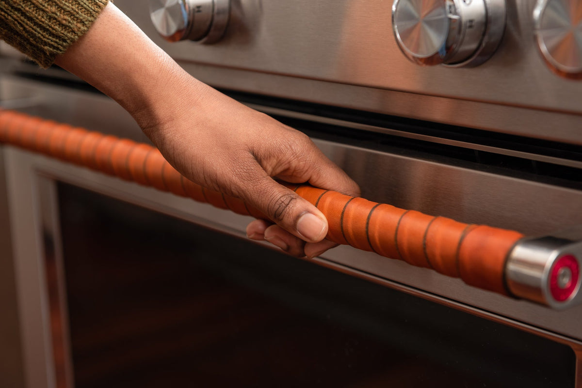 Walnut Studiolo Drawer Pulls Oswego Leather Wrap